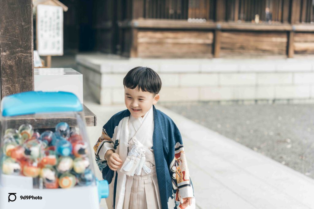 井草八幡宮で出張撮影｜笑顔いっぱい５歳男の子たのしい七五三詣り