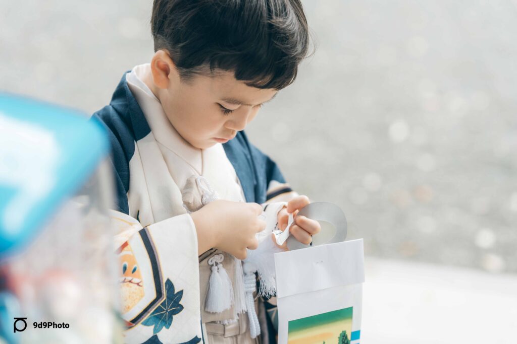 井草八幡宮で出張撮影｜笑顔いっぱい５歳男の子たのしい七五三詣り