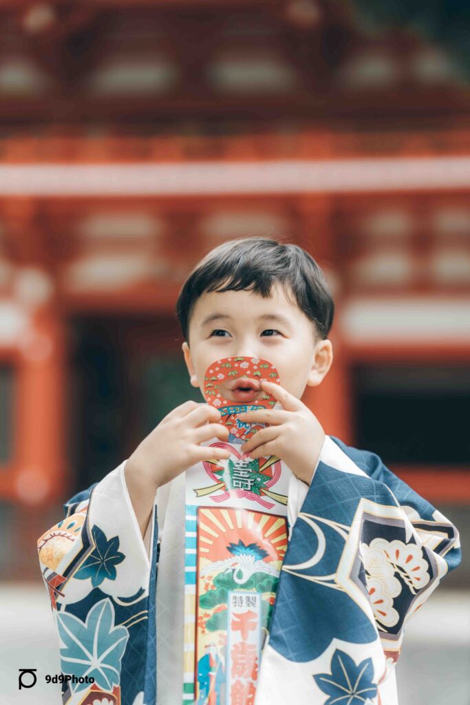 井草八幡宮で出張撮影｜笑顔いっぱい５歳男の子たのしい七五三詣り