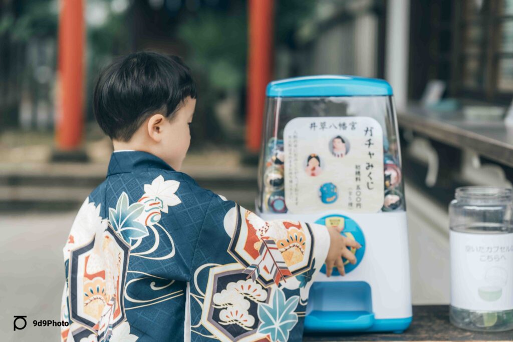 井草八幡宮で出張撮影｜笑顔いっぱい５歳男の子たのしい七五三詣り