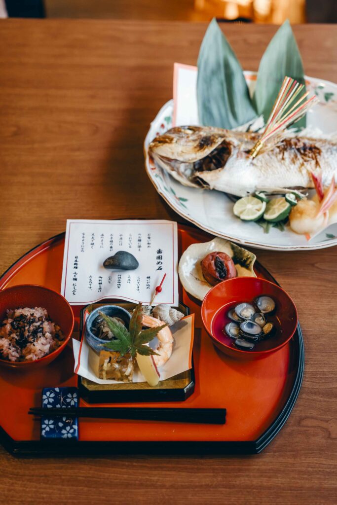 阿佐ヶ谷の日本料理にしぶちのお食い初め膳と祝鯛